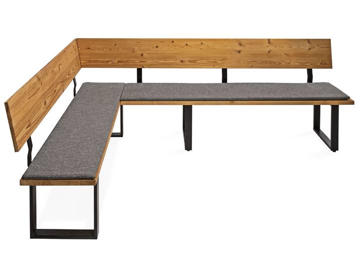 CURBY Eckbank, rustikale Altholzoptik, Material Massivholz