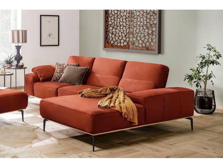 Ecksofa, Naturwalkleder Z73, Bronze, 299×178 cm, L-Form, Modern, W.SCHILLIG