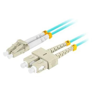 Lanberg Patchcord światłowodowy MM LC/UPC-SC/UPC DUPLEX OM3 50/125 LSZH aqua (1 m) (FO-LUSU-MD31-0010-TQ)