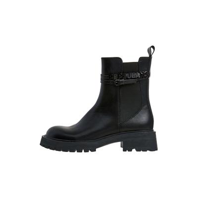 Bootsschuh PEPE JEANS "Stiefel STACY BRAND W", Damen, Gr. 41, schwarz, 100% Spaltleder, Schuhe Bootsschuh