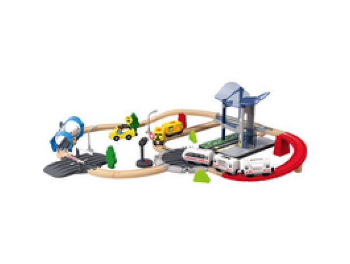LUPILU® Set chemin de fer en bois XL City Express ou Dinoland