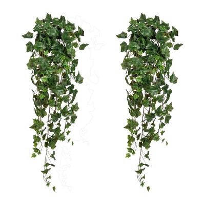 CREATIV green künstliche Pflanze Engl. Efeuhänger x16, ca 100cm, grün, 2er Set