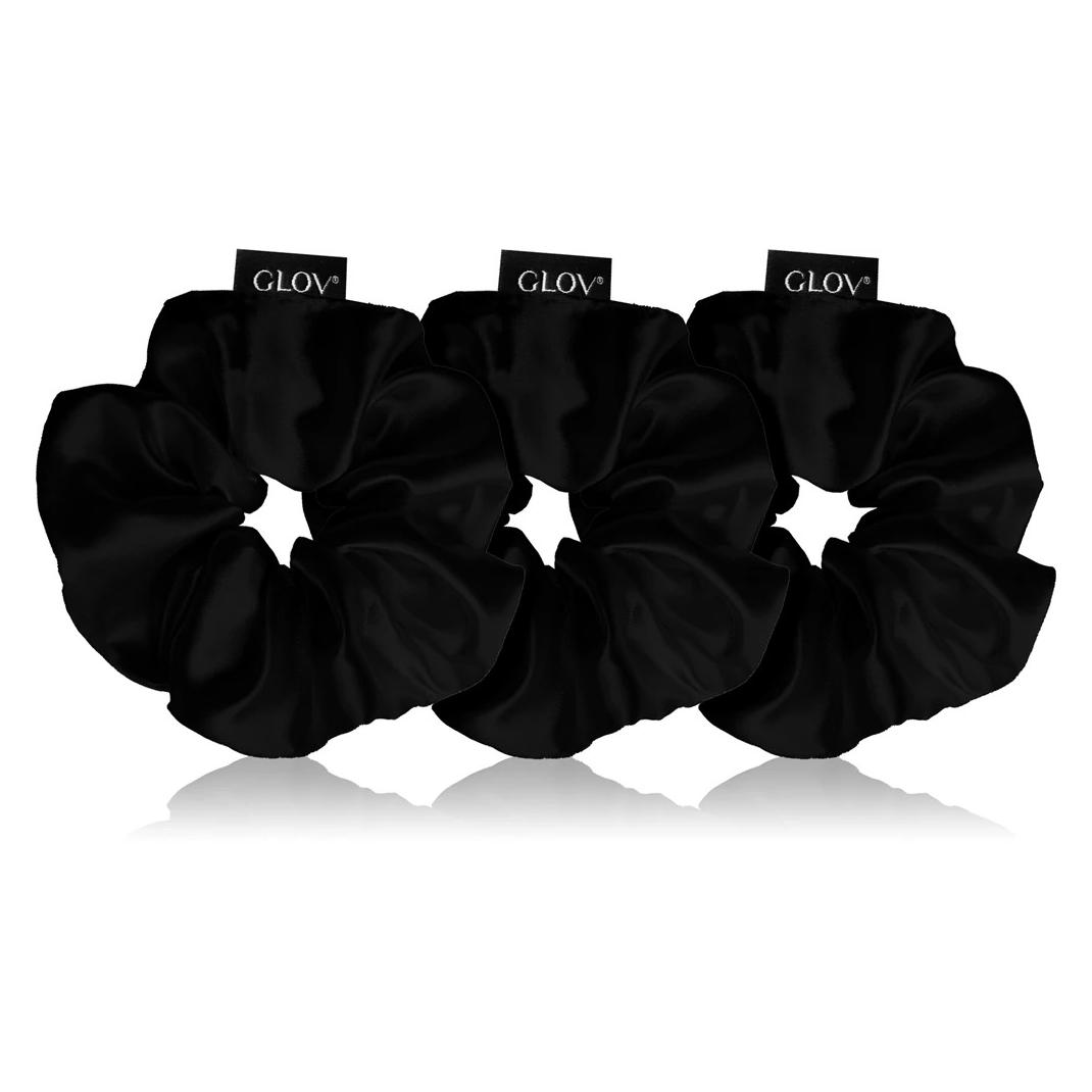 Glov Trio Satin Hair Scrunchies In Black (Haargummi) (OTHER)
