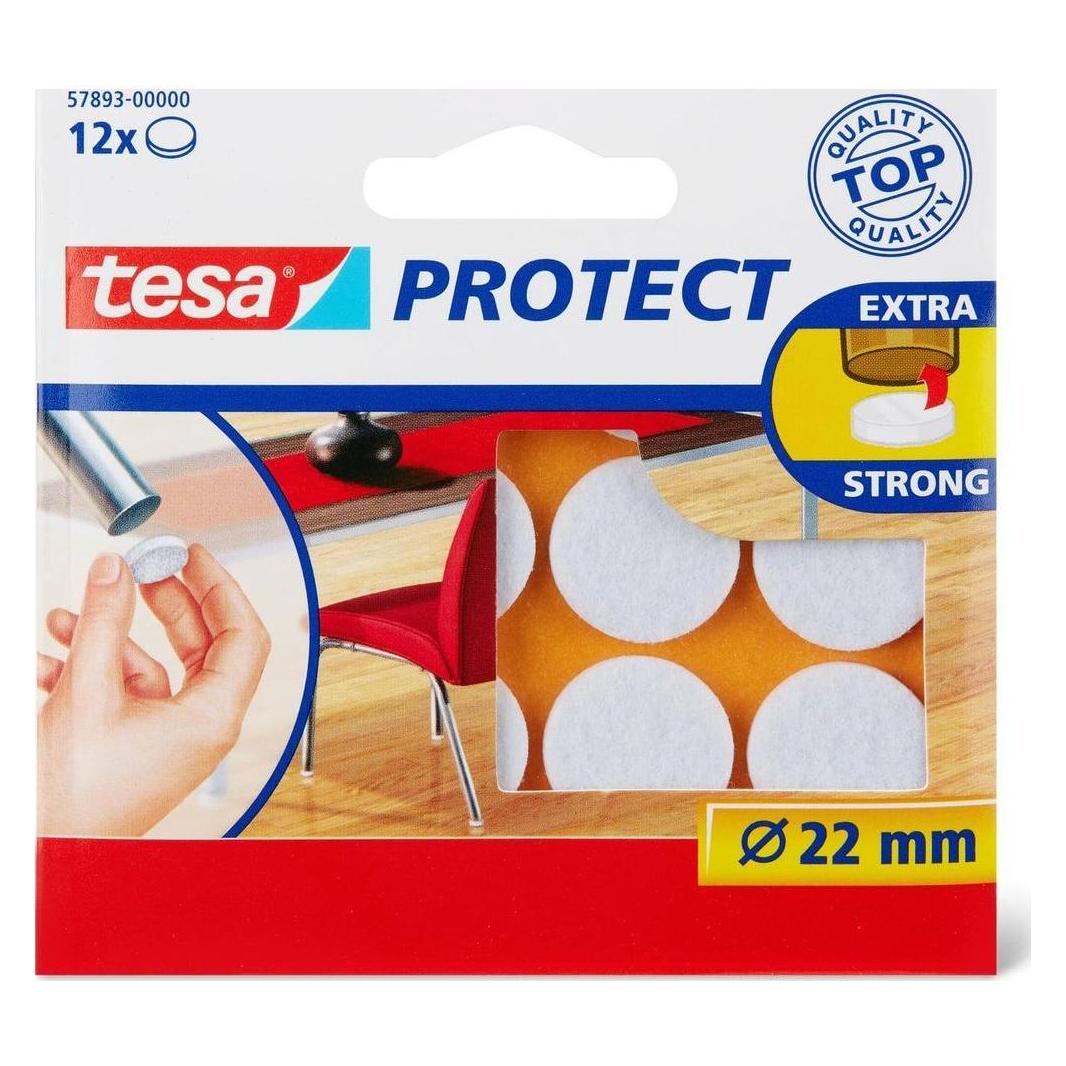 tesa PROTECT Filzgleiter rund (Filzgleiter, 12 Stk.) (57893-00000-01)