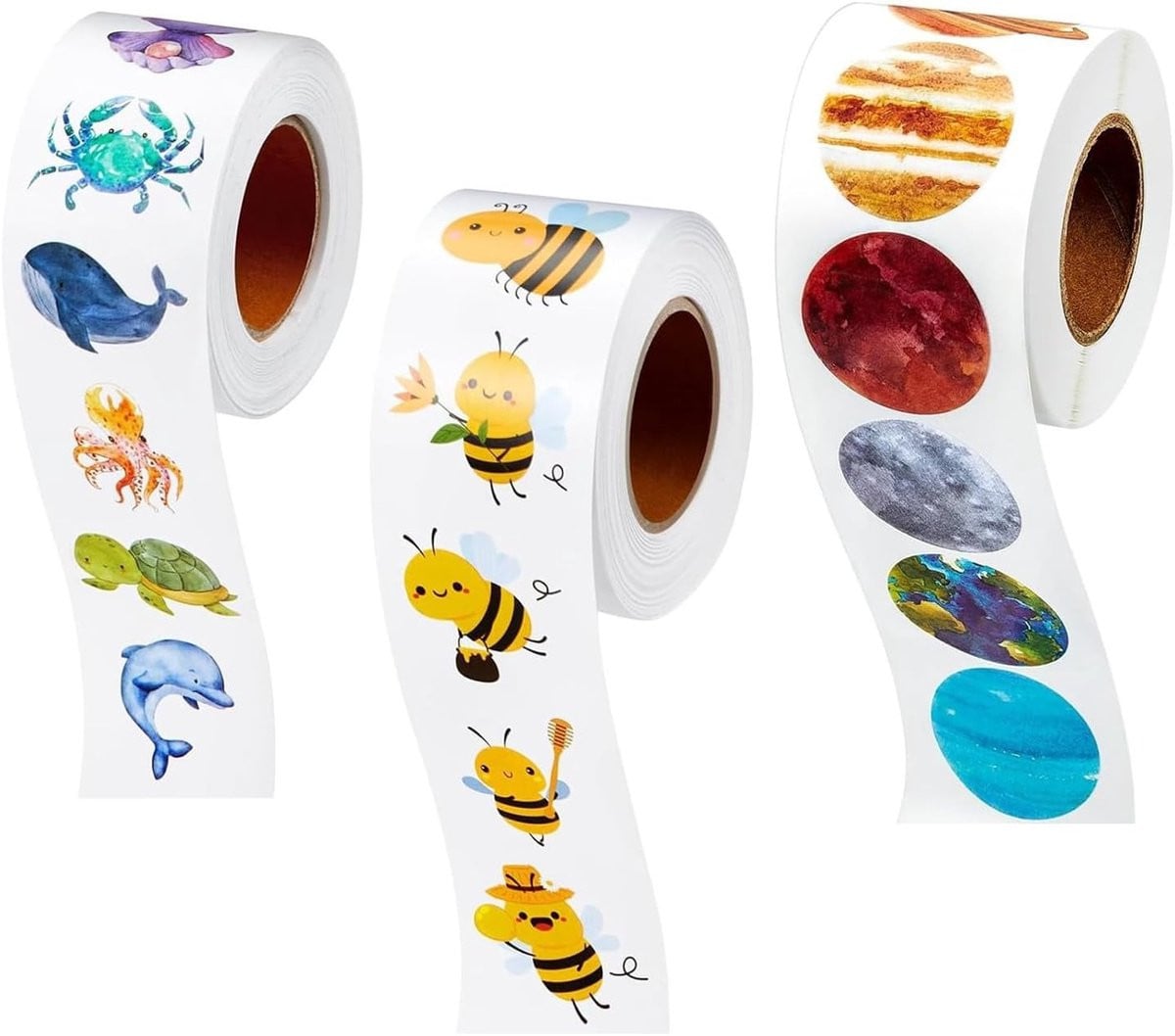 1500 Dieren Stickers voor Kinderen - Beloningsstickers voor Scrapbooking en Decoratie met Zeedieren en Planeten