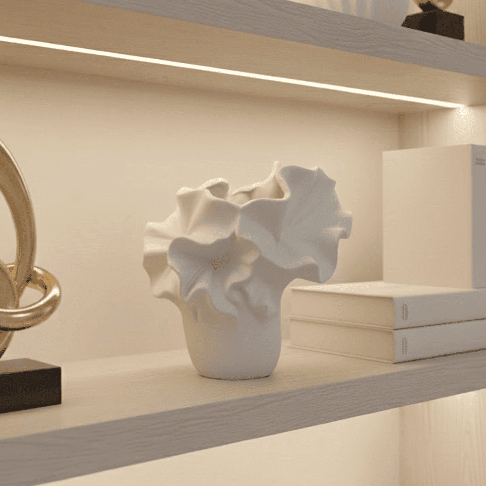 Opaline White Abstract Decorative Vase
