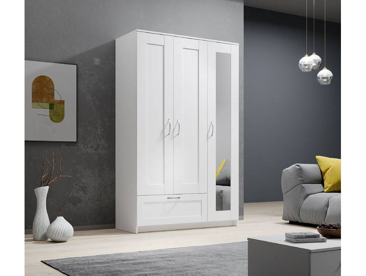 Armoire à portes battantes 117cm Blanc