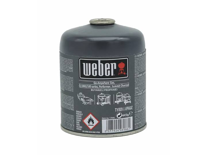 Weber Gas-Kartusche Gas Kartusche – Weber Holzkohle/Briketts/Grill Anzünder – steel grey