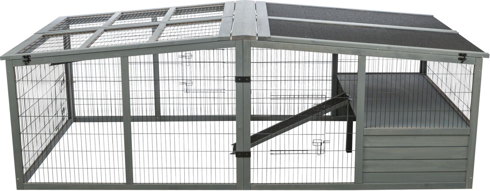 TRIXIE Freilaufgehege XL mit Abdeckung, grau