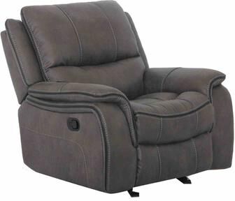 Esofastore Sofa Chair Loveseat Recliner Set Manual Gray Finish Pillow Top Arms