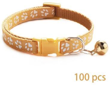 Uplift Essentials Bulk Adjustable Pet Collars With Safety Bells (100 Piece Lot) yellow2