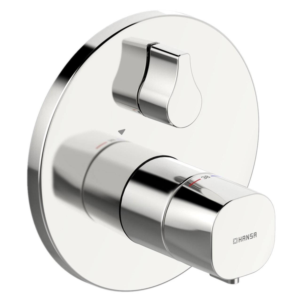 Hansa HANSALIVING Wannen- und Brausearmatur, Fertigmontageset/Thermostat, rund, ohne Sicherungseinri (81149552)
