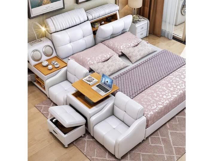 JVmoebel Multimediabett Luxus-Multifunktionsbett mit eingebautem Sound Sofort (Multifunktion Bett), Made in Europa