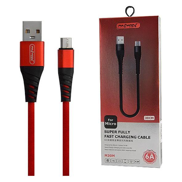 Nafumi MICRO-USB-KABEL 6A ROT 6000mAh SCHNELLLADEGERÄT QC 3.0 30CM NFM-A32 (0.30 m) (40206368)