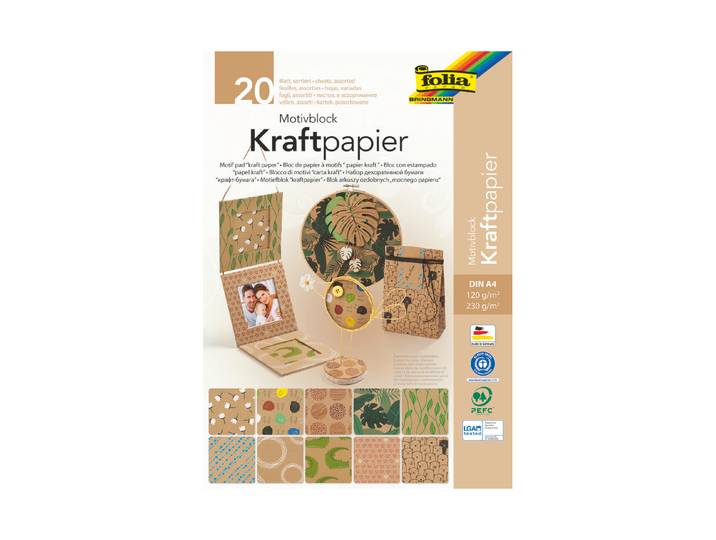 Folia Motivblock Kraftpapier A4 - mit Veredelung
