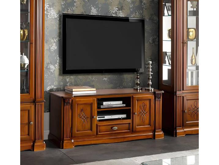 Xlmoebel TV-Schrank Antike Holzkommode im italienischen Barockstil für Wohnzimmer (1-St., Antiker TV-Schrank im italienischen Barockstil) Made in Europa