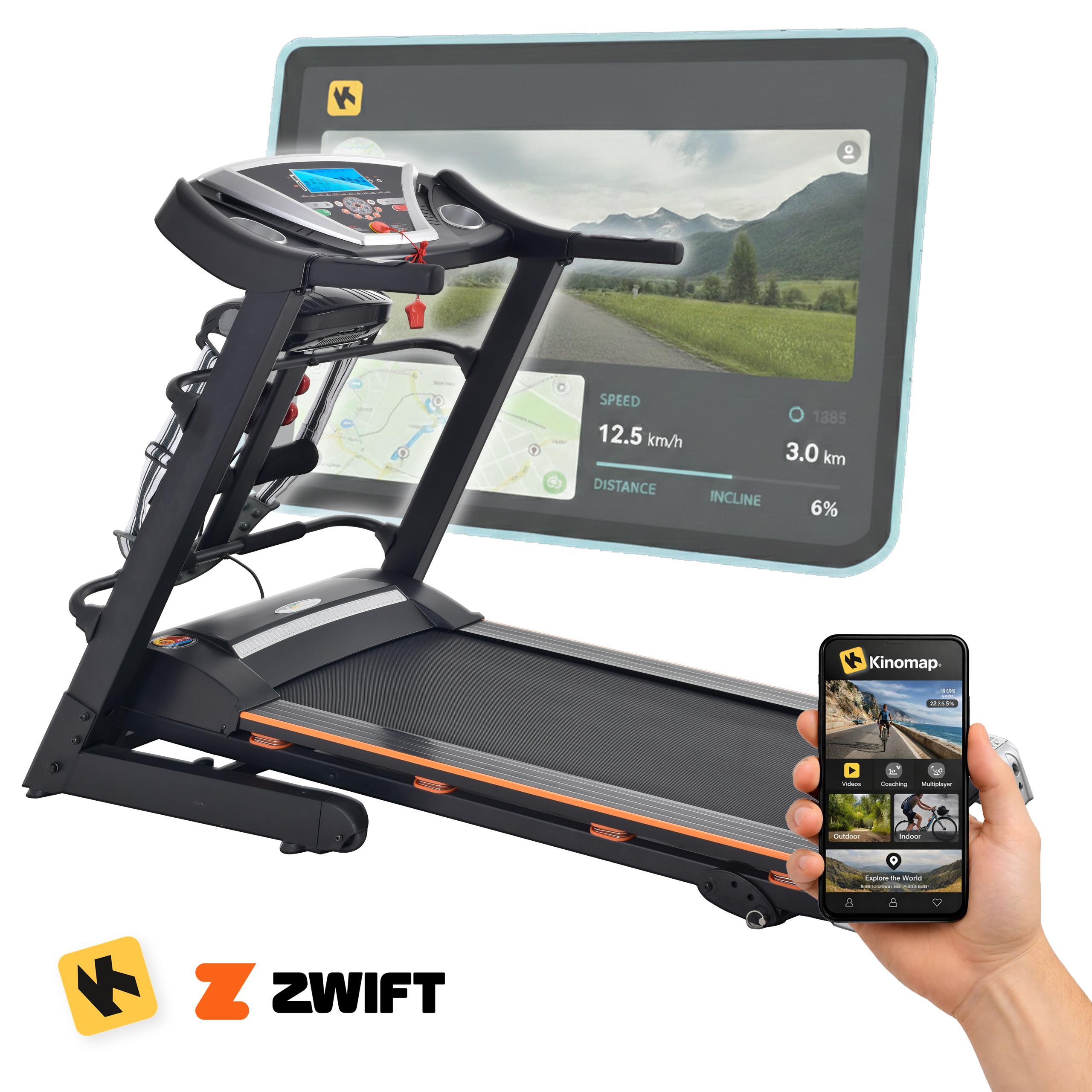 Elektrisches Laufband für Zuhause CORCIANO LAXE - Klappbar, Massagefunktion, 150 kg, 19 km/h