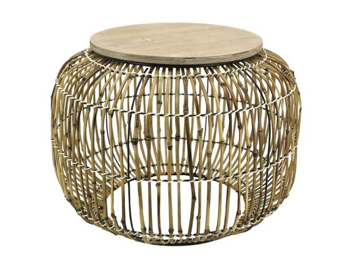 Table en rotin et bois Utopie