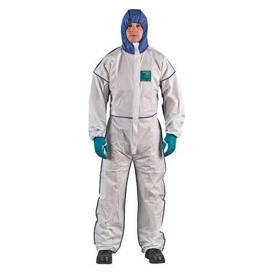 Ansell Schutzoverall AlphaTec 1800 Comfort Grösse L weiss/blau PSA-Kategorie III (L, 1x) (WN18B-00195-04)