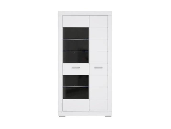 möbelando Vitrine >Snow< 2 Türen, 1 verglast, in weiß - 101x198,5x41,4cm (BxHxT)