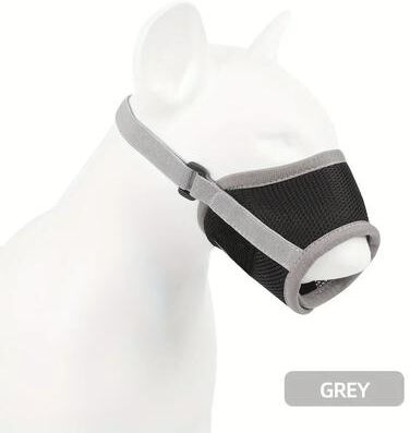 Uplift Essentials Breathable Mesh Safety Muzzle Adjustable Anti Bite & Anti Chewing Training Guard For Small To Large Dogs grey s