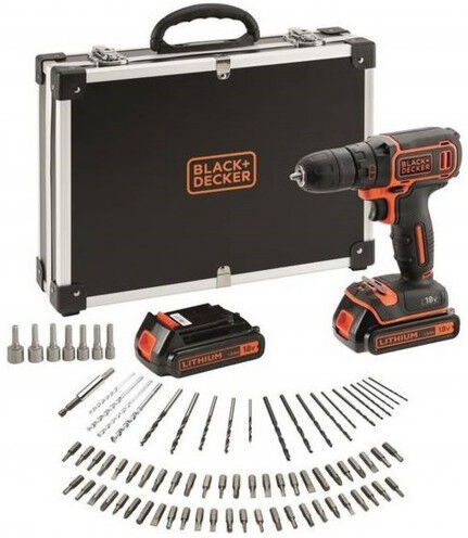 BLACK &amp; DECKER Black &amp;amp; Decker BDCDC18BAFC-QW Perceuse-visseuse (30Nm/18V/2x1,5Ah) avec accessoires