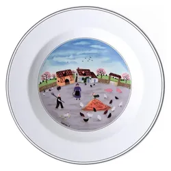 Villeroy & Boch Suppenteller Hühnerhof Design Naif, Teller, Mehrfarbig