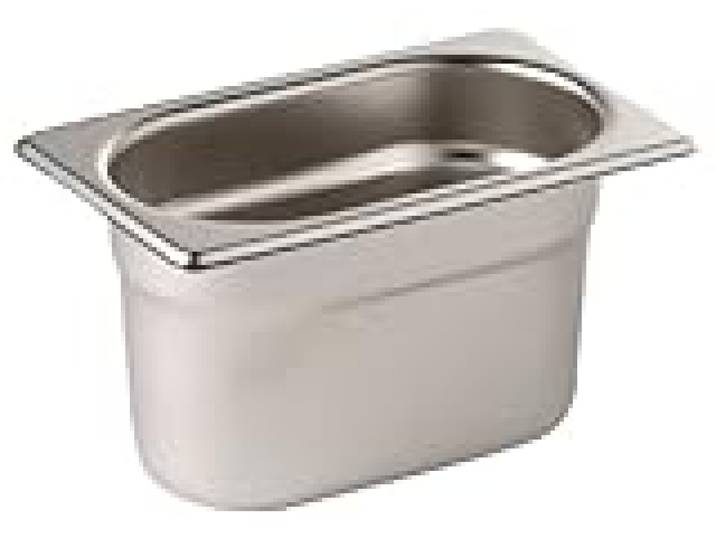 Lot de 6 bacs et couvercles Gastronorme Vogue 6x bacs 1/9 Gastro (6x K825). Profondeur 100mm. A utiliser avec le support adapté (CC051).