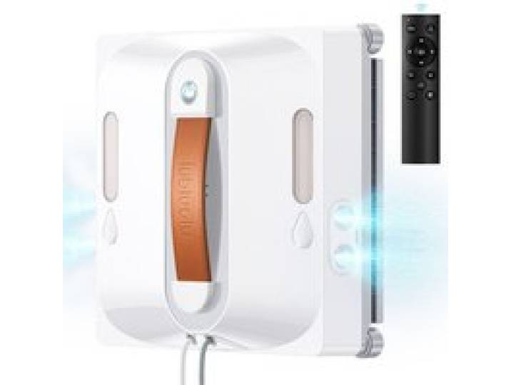 Lubluelu CW201 Robot Lave-vitres 9000 Pa Navigation Automatique Nettoyage des Bords Lingettes Lavables Double Pulvérisation