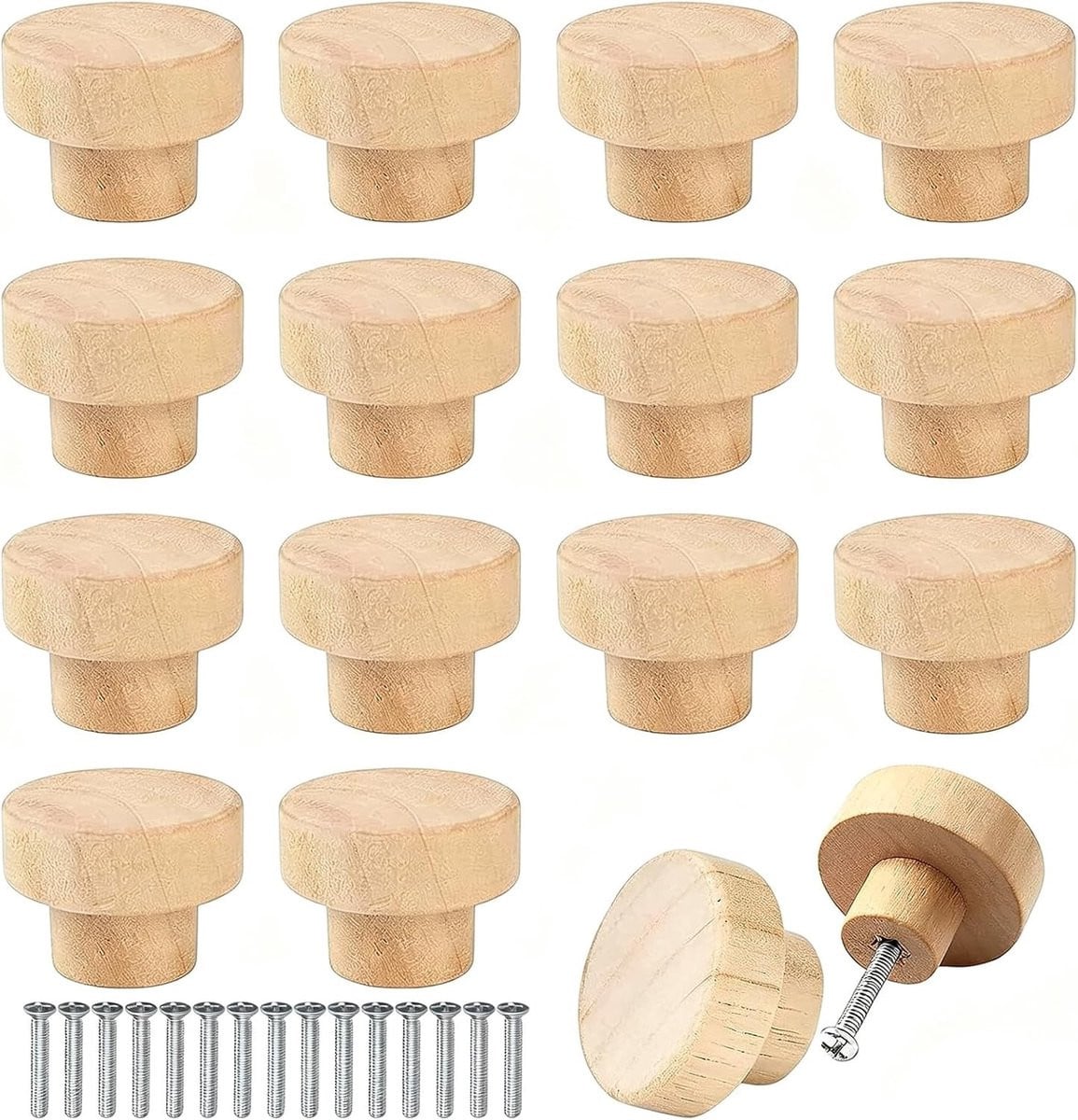 Houten Meubelknoppen voor Keukenladen, Kastdeuren en Meubels - Decoratieve Handgrepen en Accessoires