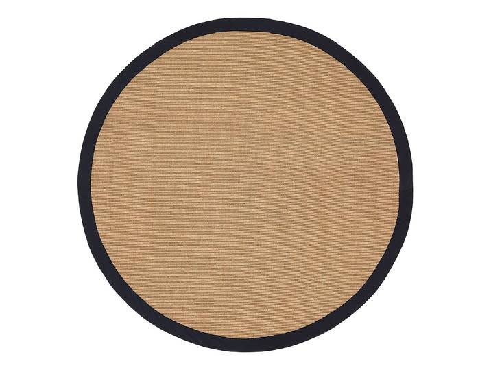 Tapis en jute Bafor rond Noir/Noir Ø 120cm 100 % jute