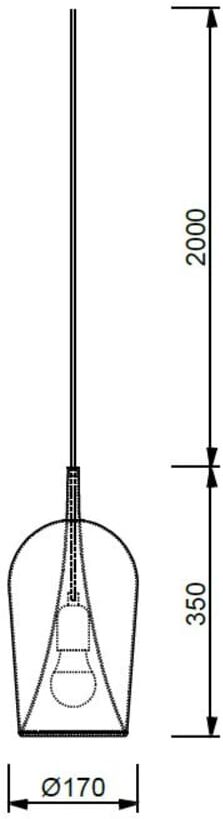 Mantra Suspension en verre cuivre Cuivre 17x235x17cm