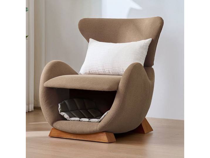 Fauteuil lounge - SOGEU - Requin-baleine - Tissu anti-griffures - Refuge intégré pour chats - Mousse haute densité