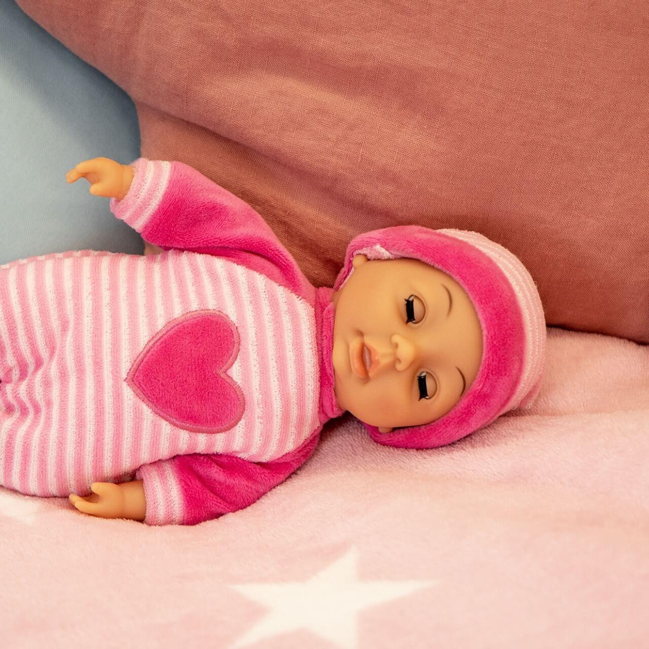 Bayer Design Mijn Eerste Baby Pop, Roze met Hartjes, 28 cm