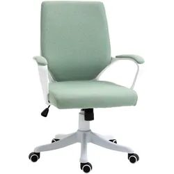 BÜROSTUHL Drehstuhl höhenverstellbarer dick gepolstert Polyester Grün+Weiß
