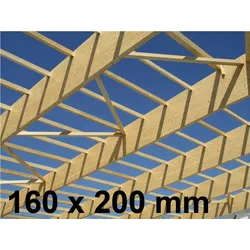 Fichte Leimbinder, 160x200 mm, "GL24h" Sichtqualität, Lamellen 40 mm