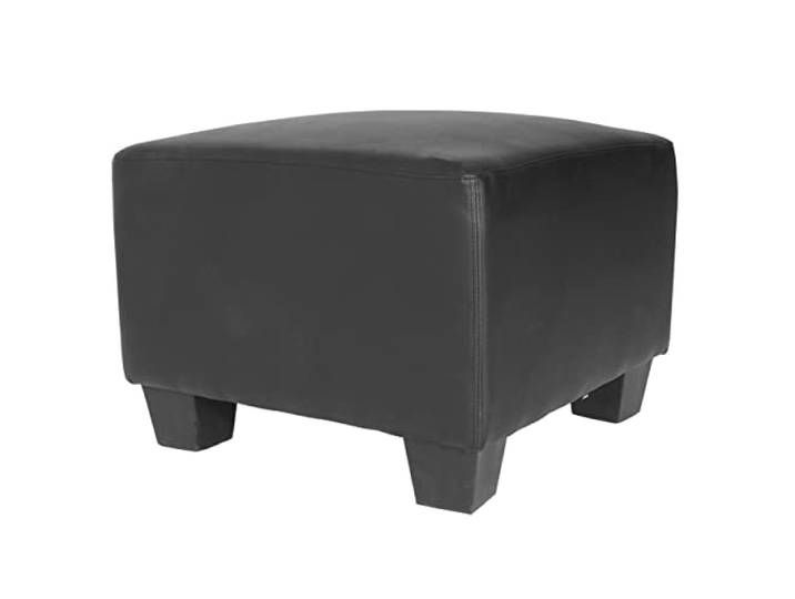 Mendler Modular Ottomane Lyon, Kunstleder - schwarz