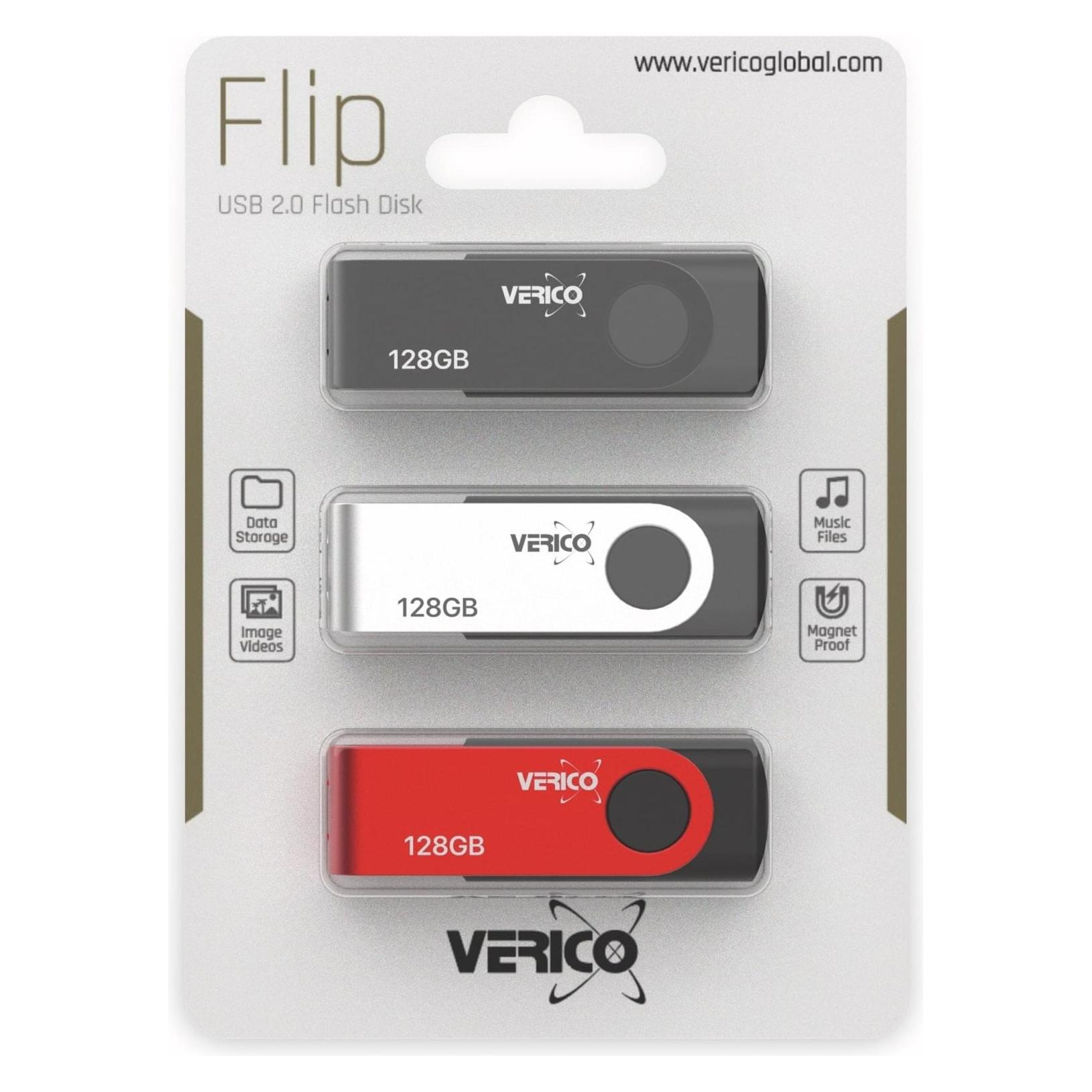 Verico USB 2.0 Stick 3er Pack, 128 GB (128 GB, USB-A) (1UDOV-R0MDCT-NN)
