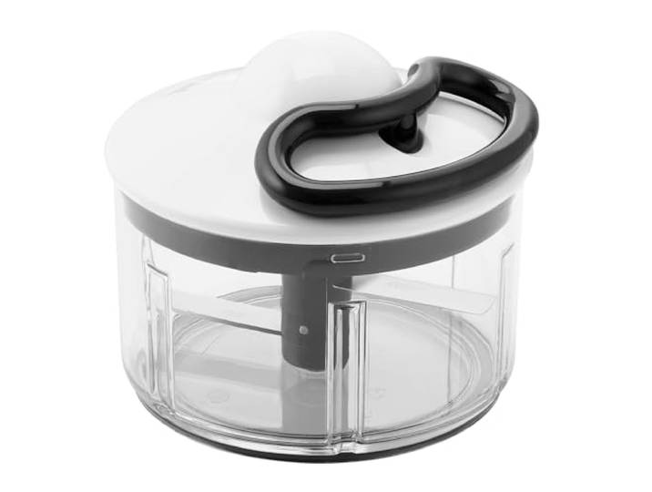 Tefal Hachoir 5 secondes K13303 sans électricité\, capacité 500 ml\, hachoir multifonction pour légumes\, fruits\, oignons\, noix\, ail\, aliments pour bébés\, blanc/noir/transparent