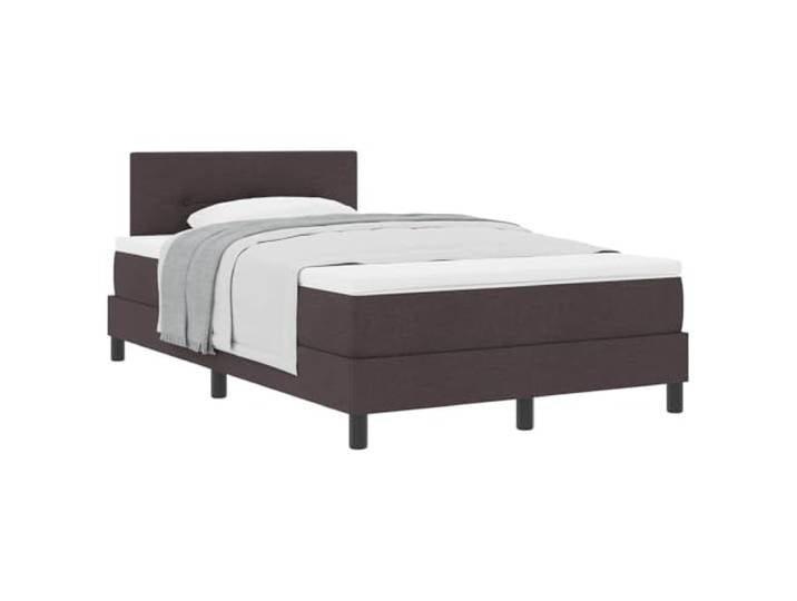 KKgypkn Boxspringbett Stoff 120x190 cm Dunkelbraun mit verstellbarem Kopfteil, Schaum-Taschenfederkern-Matratze, modernes Design