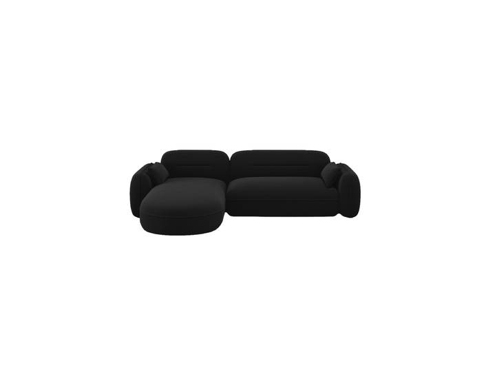 4-Sitzer Design Ecksofa „Sydney“ Samt Schwarz chosen by Bloomingloft