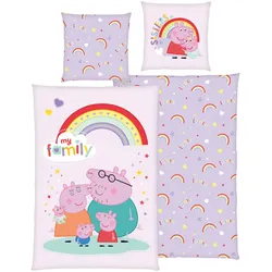 Baby Best Peppa Pig Renforcé Wende-Bettwäsche 80x80 / 135x200 cm, mehrfarbig