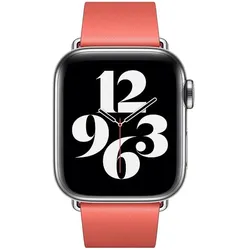 APPLE Watch 40mm Modernes Lederarmband, zitruspink, mittel