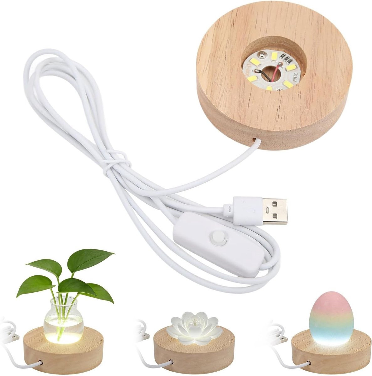 Verlichte Displaystand met LED-verlichting en USB-aansluiting voor decoratie en presentatie