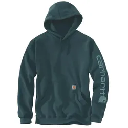 Carhartt Herren Kapuzensweatshirt Iconic K288 Signature Logo Loose Fit Dark Harbor Teal Heather XL
