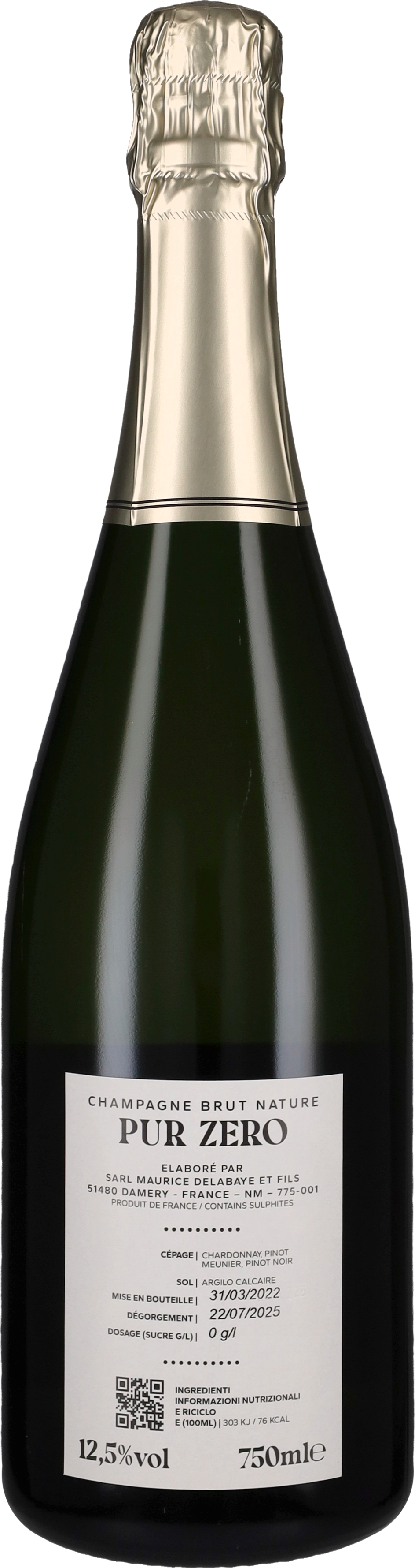 Champagne Dosage Zero 'Pur' Maurice Delabaye