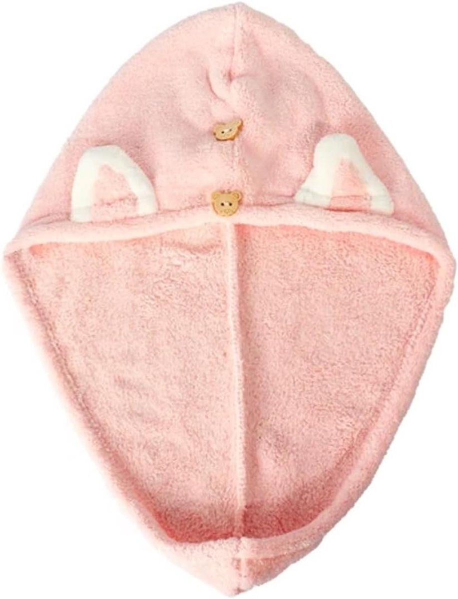 Haarhanddoek Tulband - Super absorberende microvezel haardrogende wrap voor volwassenen - Roze