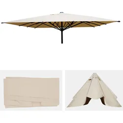 Ersatz-Bezug für Gastronomie Sonnenschirm MCW-D20, Sonnenschirmbezug Ersatzbezug, 5x5m (Ø7,2m) Polyester ~ creme