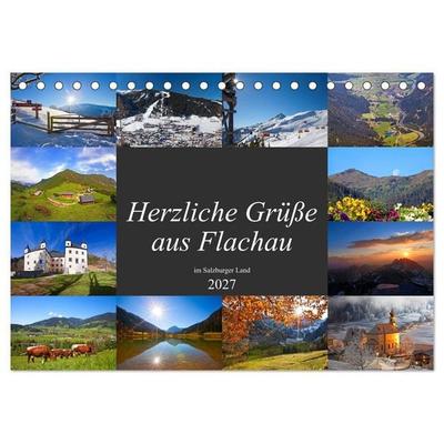 Herzliche Grüße aus Flachau (Tischkalender 2027 DIN A5 quer), CALVENDO Monatskalender