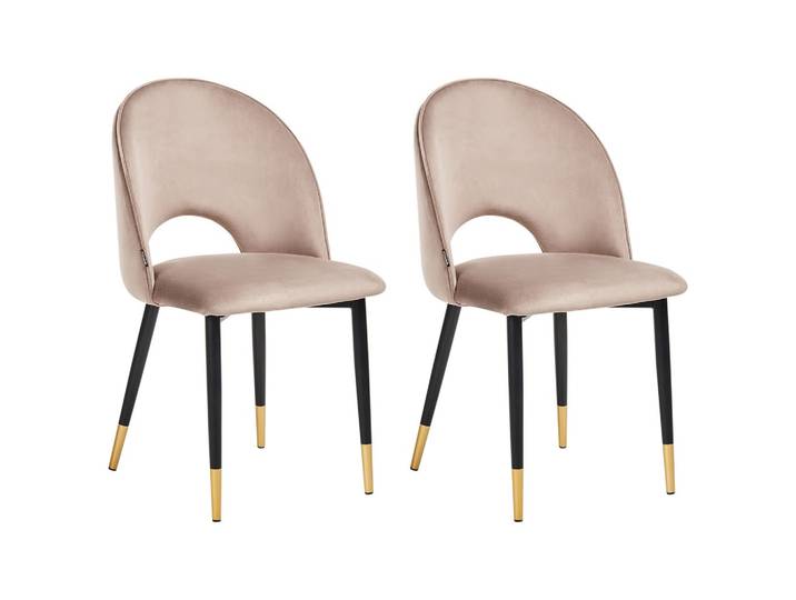 ESSZIMMERSTUHL 2er-Set Samtstoff Taupe Magalia